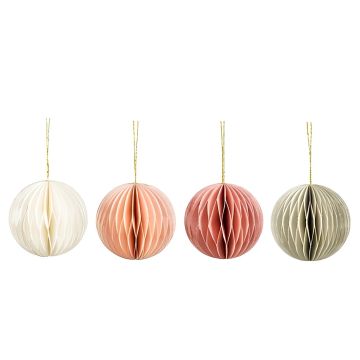 SFERA DI CARTA DIAM. 8CM BEIGE/ROSA CHIARO/ROSA SCURO/VERDE CHIARO ASS.