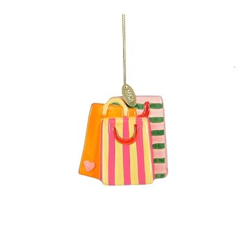 BORSE SHOPPING DA APPENDERE COLORATE IN CERAMICA 7.5X3.5CM H 7.5CM