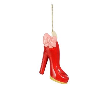 DECORAZIONE DA APPENDERE TACCO ROSSO IN CERAMICA 6X3CM H 8.5CM