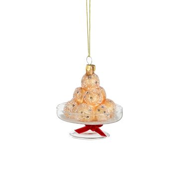 DECORAZIONE DA APPENDERE DESSERT IN VETRO D 8CM H 8.5CM