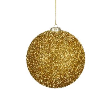 SFERA DI PLASTICA DIAM. 15CM ORO GLITTERATO