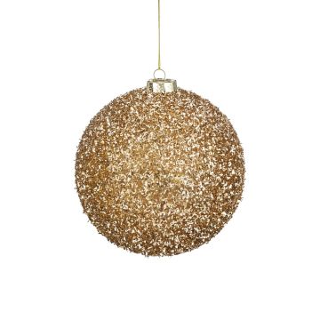 SFERA DI PLASTICA DIAM. 15CM CHAMPAGNE GLITTERATO