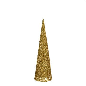 DECORAZIONE CONO GLITTERATO ORO D 14CM H 50CM
