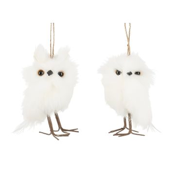 GUFETTO DA APPENDERE IN TESSUTO PELOSO BIANCO 9X6CM H 12CM ASS
