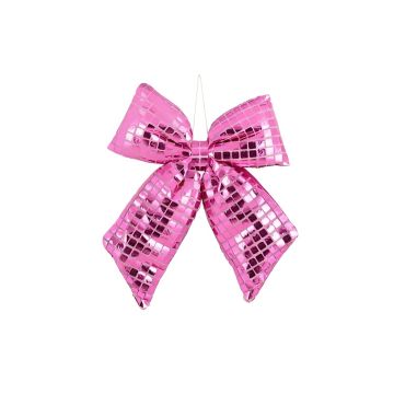 FIOCCO IMBOTTITO CON TESSUTO FUCSIA EFFETTO DISCOTECA 20X5CM H 23CM
