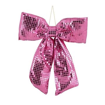 FIOCCO IMBOTTITO IN TESSUTO FUCSIA EFFETTO DISCOTECA 39X7CM H 50CM