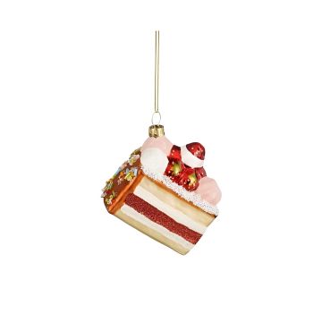 DECORAZIONE DA APPENDERE TORTA IN VETRO 8X6CM H 8CM