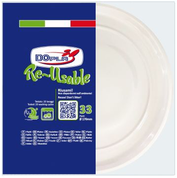 SET 33 PIATTI DA FRUTTA IN PLASTICA DIAM. 22CM BIANCO