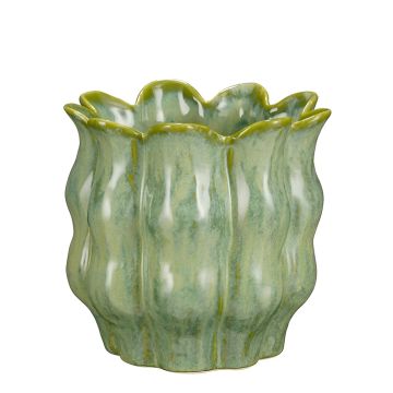VASO MOD LOLA IN CERAMICA VERDE DIAM. 20CM H 19CM