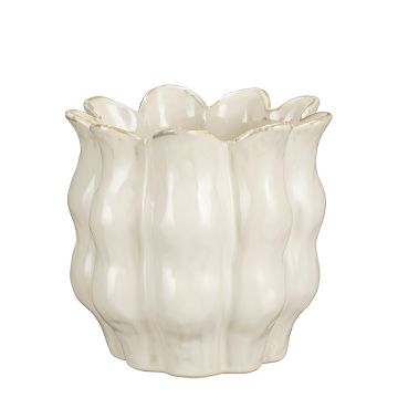 VASO MOD LOLA IN CERAMICA BIANCO SPORCO DIAM. 20CM H 19CM