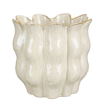 VASO MOD LOLA IN CERAMICA BIANCO SPORCO DIAM. 25CM H 24CM