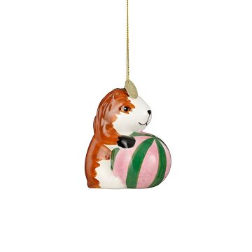 DECORAZIONE DA APPENDERE CRICETO CON PALLA IN CERAMICA 6.5X4CM H 7CM