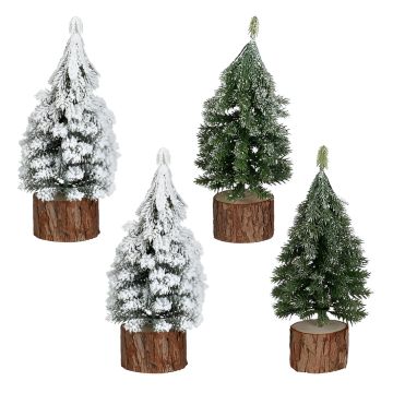 ALBERO DA APPOGGIO VERDE/INNEVATO C/BASE TRONCO DIAM. 8CM H 19CM ASS.