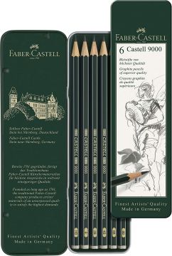 SET 6 MATITE GRAFITE CASTELL 9000