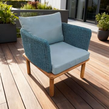 POLTRONA SANTA MARIA BLU ACACIA E CORDA OTTANIO