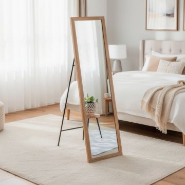SPECCHIO APPOGGIO FIRST CM 35.6X125.6 EFFETTO LEGNO NATURALE 