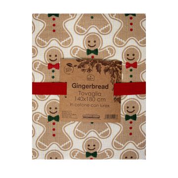 TOVAGLIA ANTIMACCHIA CM 140X180 LUREX GINGER BREAD