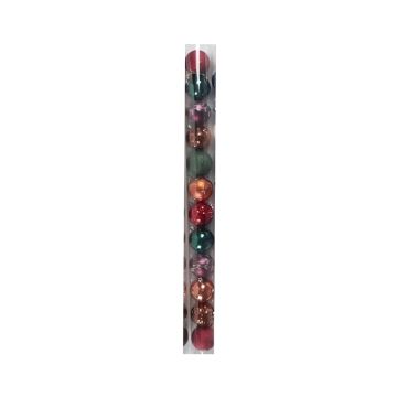 CONFEZIONE 12 SFERE DI PLASTICA D 6CM LUCIDE/OPACHE/GLITTER ASSORTITI