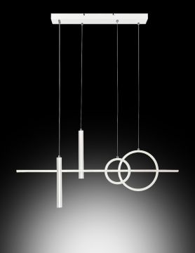 LAMPADARIO A LED LESLIE BIANCO H 120CM - 36W 4000K