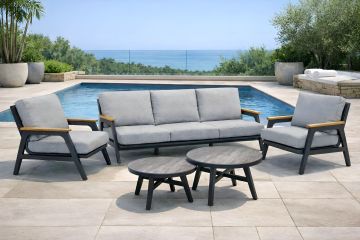 SALOTTO DA ESTERNO MOD. ARRAN IN ALLUMINIO ANTRACITE