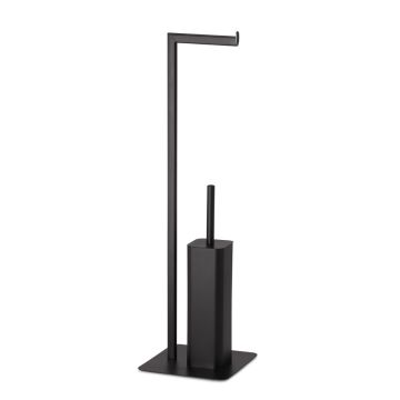 LINEA FELIX - PIANTANA PORTA ROTOLO E PORTA SCOPINO NERO MATT