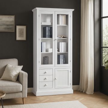 LIBRERIA IN LEGNO CM 90X41 H. 186 BIANCO OPACO