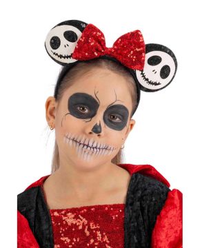 CERCHIETTO TOPOLINA PER BAMBINA NBXMAS CON FIOCCO ROSSO