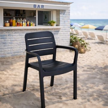 SEDIA DA ESTERNO MOD. TISARA IN RESINA GRAFITE