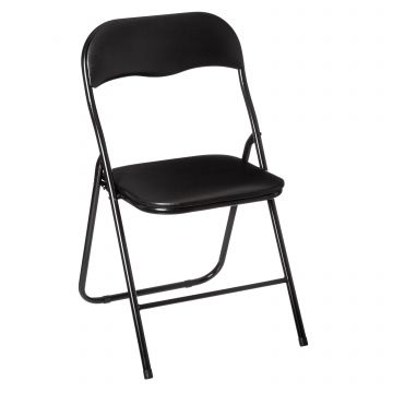 SEDIA PIEGHEVOLE IN PVC NERA