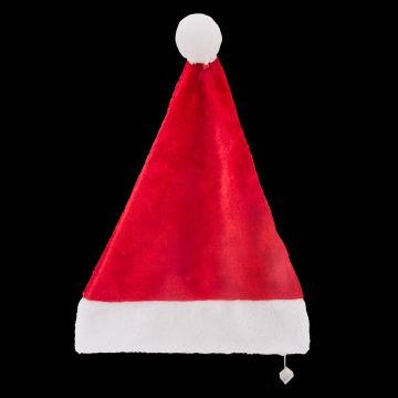 CAPPELLO BABBO NATALE CON POMPON CON LED 30X44CM