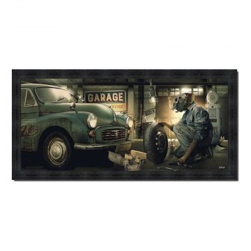 QUADRO GARAGE D'EPOCA 63X140CM