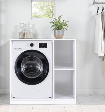 MOBILE LAVANDERIA PORTA LAVATRICE CM 99X68 H.98 BIANCO OPACO
