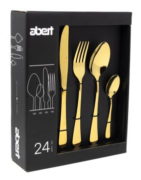 SERVIZIO POSATE DA 24 BOND GOLD INOX 18/C SPESSORE 2,5MM
