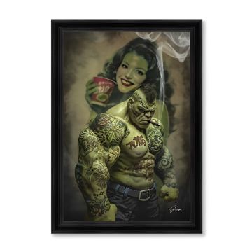 QUADRO HULKUZA 60X90CM CON CORNICE NEWTON NERA 72X102CM