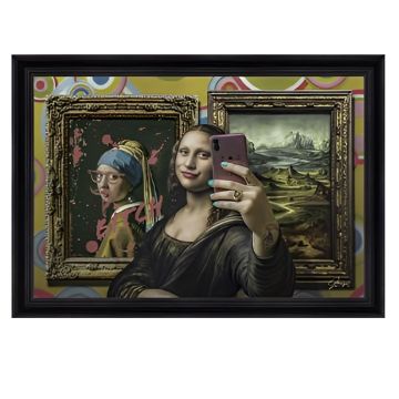 QUADRO MUSES II 90X60CM CON CORNICE NEWTON NERA 102X72CM