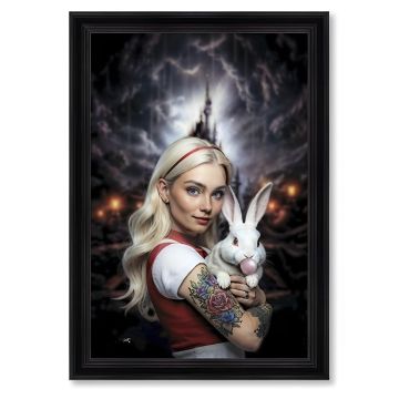 QUADRO ALICE 60X90CM CON CORNICE NEWTON NERA 72X102CM
