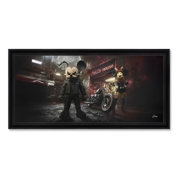 QUADRO HELLS MOUSE 140X63CM C/CORNICE NEWTON NERA 152X75CM