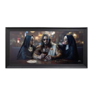 QUADRO THE GOLGOTA BAR 90X43CM CON CORNICE NEWTON NERA 92X52CM