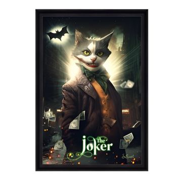 QUADRO CHAT JOKER 50X70CM CON CORNICE NEWTON NERA 62X82CM