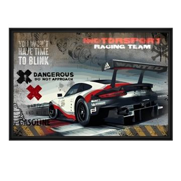 QUADRO RSR DANGEROUS 90X60CM CON CORNICE MESSINA NERA 98X68CM