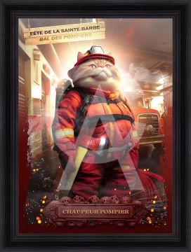 QUADRO GATTO POMPIERE 50X70CM