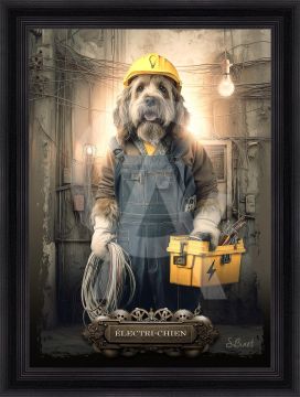 QUADRO CANE ELETTRICISTA 50X70CM