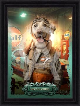 QUADRO CANE MECCANICO 50X70CM