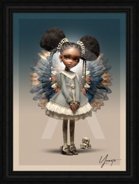 QUADRO RAGAZZA CON ALI 50X70CM