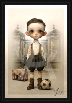 QUADRO BAMBINO CON PALLONE 80X120CM