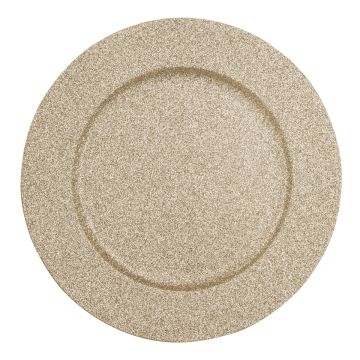 SOTTOPIATTO IN PLASTICA ROTONDO D 33CM COLORE ORO GLITTERATO