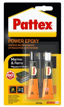 PATTEX POWER EPOXY MARMO & FERRO 30gr ADESIVO EPOSSIDICO BICOMPONENTE