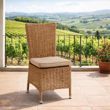 SEDIA DA ESTERNO MOD. MOOREA IN POLYRATTAN EFFETTO VIMINI NATURALE