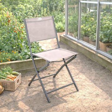 SEDIA PIEGHEVOLE DA ESTERNO MODULA TONKA E TEXTILENE MARRONE