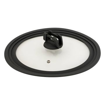 COPERCHIO UNIVERSALE MOD SILITOP IN VETRO TEMPERAT/SILICONE D 26/28/30